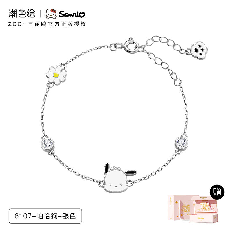 Kuromi Candy Bow 925 Sterling Silver Bracelet