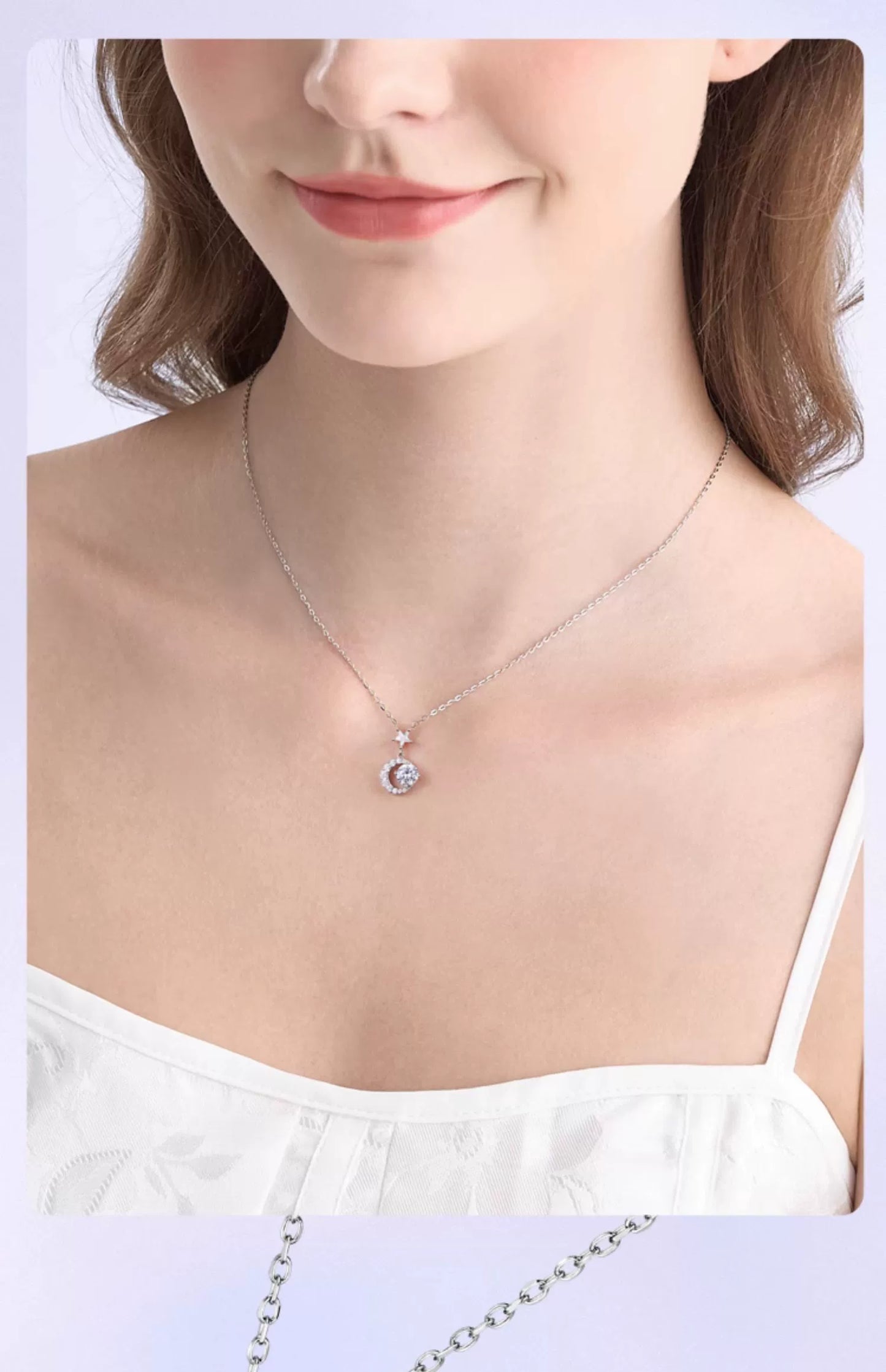 Star & Moon 925 Sterling Silver Necklace