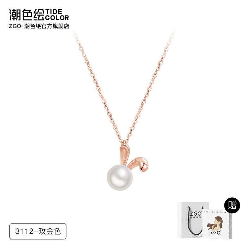 Pearl Bunny 925 Sterling Silver Necklace