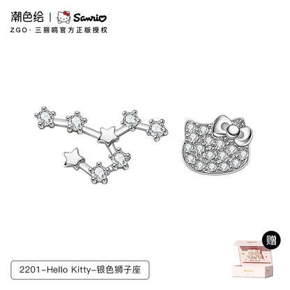 Hello Kitty Zodiac Signs 925 Sterling Silver Stud Earrings