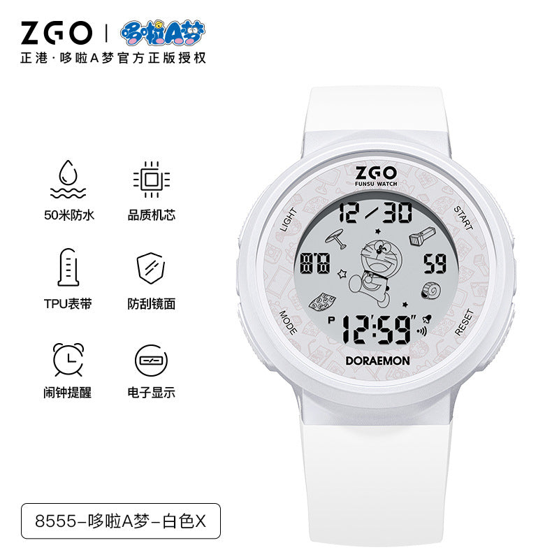 Doraemon Multi-Function Sports Watch 50M Waterproof Glow in the Dark