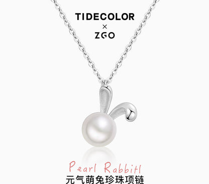 Pearl Bunny 925 Sterling Silver Necklace