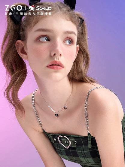Kuromi Cherry 925 Sterling Silver Pearl Necklace