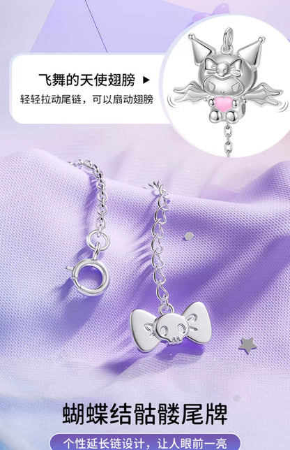 Kuromi Cupid's Heart 925 Sterling Silver Necklace