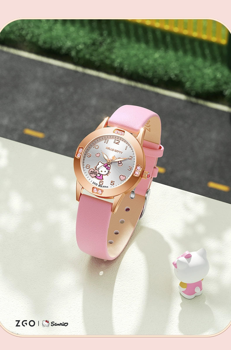 Hello Kitty/Cinnamoroll Crystal Quartz Watch Stainless Steel 30M Waterproof Glow in the Dark
