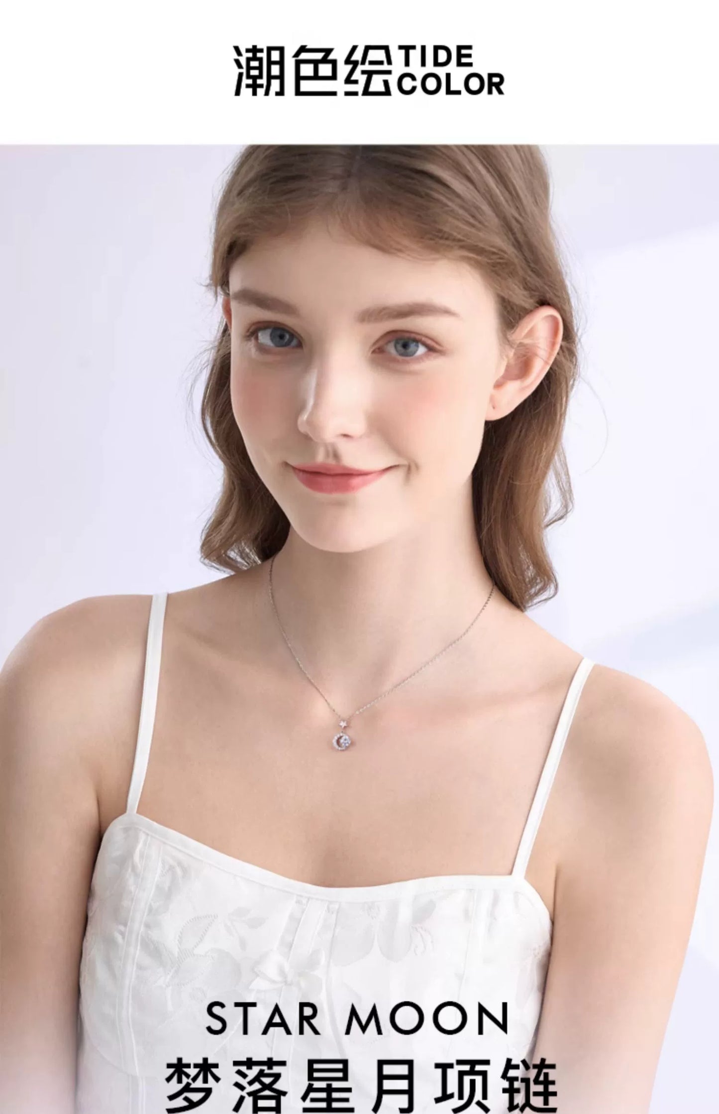 Star & Moon 925 Sterling Silver Necklace