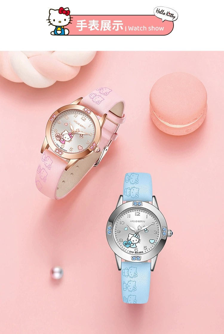 Hello Kitty/Cinnamoroll Crystal Quartz Watch Stainless Steel 30M Waterproof Glow in the Dark