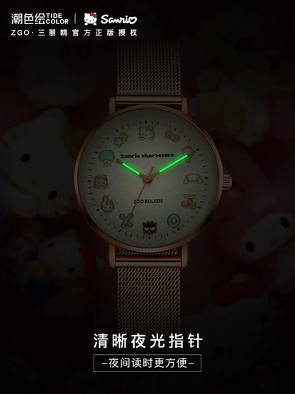 Sanrio Characters Quartz Watch 30M Waterproof Glow in the Dark