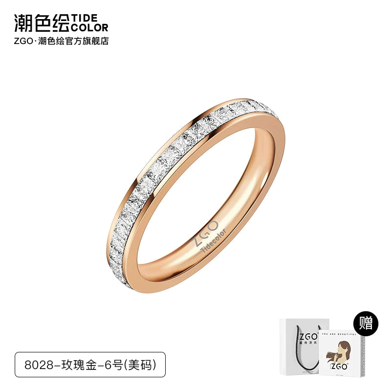 Starry Sky Zircon Titanium Steel Ring