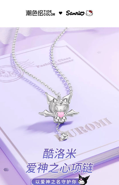 Kuromi Cupid's Heart 925 Sterling Silver Necklace