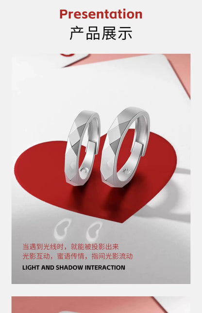 Love Projection Plain 925 Sterling Silver Couples' Rings