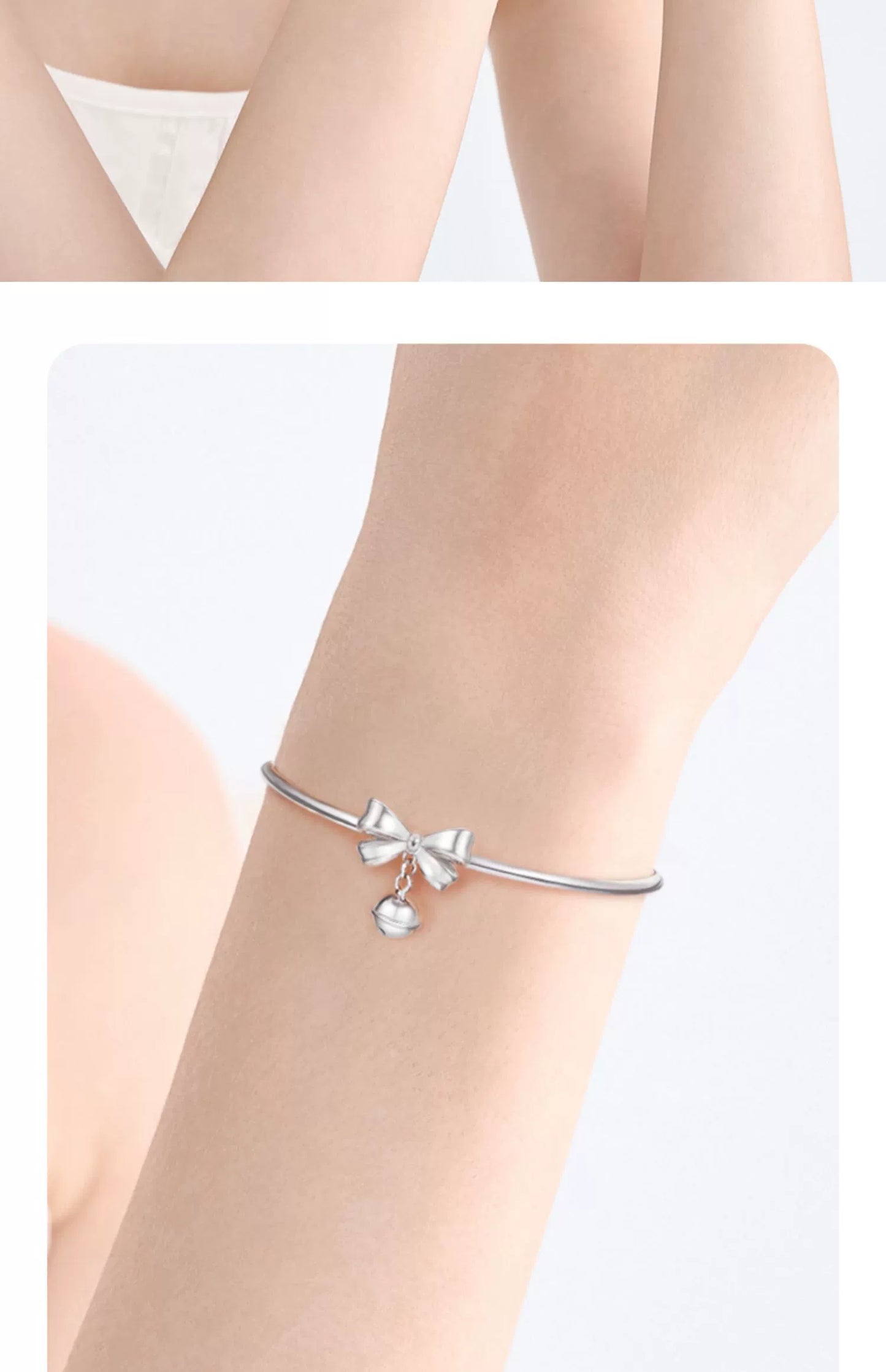 Bow Bell 925 Sterling Silver Bracelet