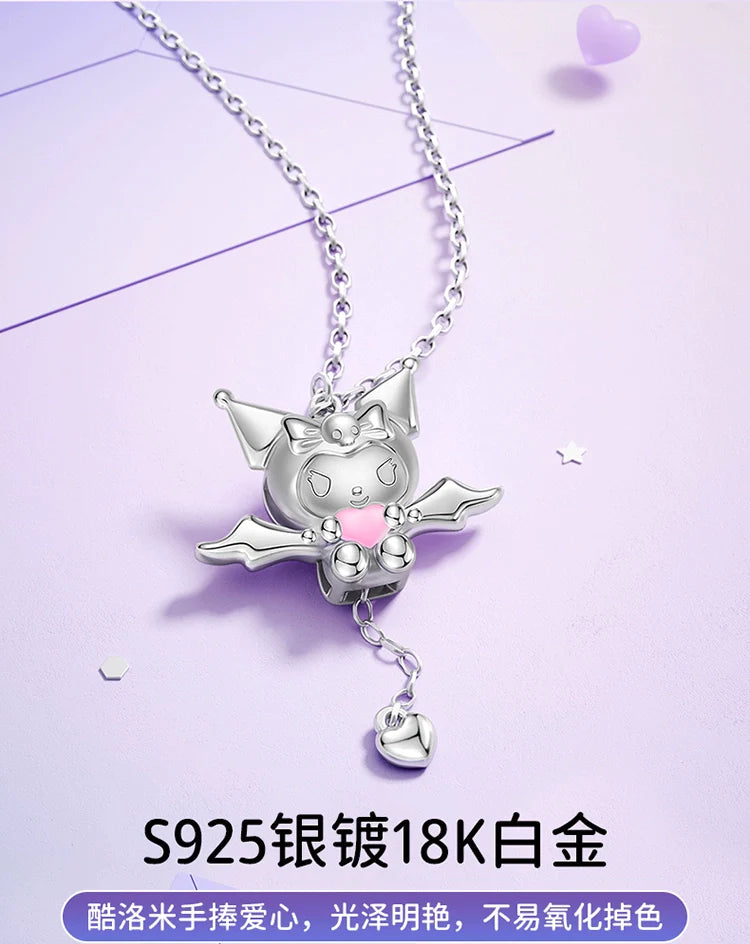 Kuromi Cupid's Heart 925 Sterling Silver Necklace