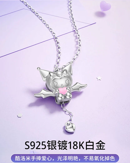 Kuromi Cupid's Heart 925 Sterling Silver Necklace