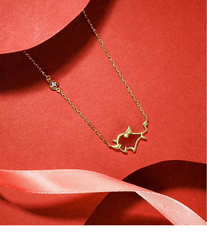 Lucky Red Ox 925 Sterling Silver Thermochromic Necklace