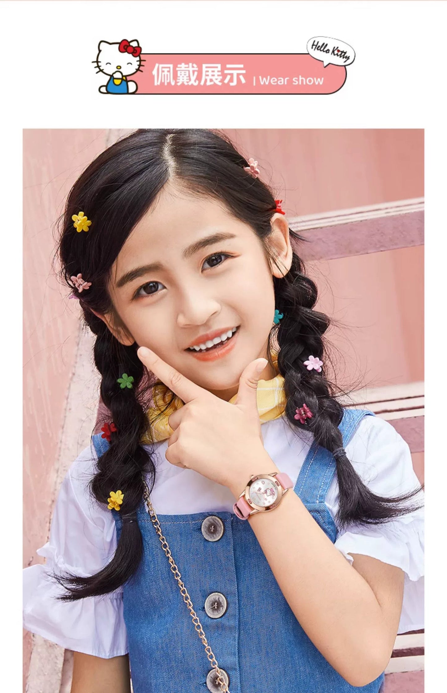 Hello Kitty/Cinnamoroll Crystal Quartz Watch Stainless Steel 30M Waterproof Glow in the Dark