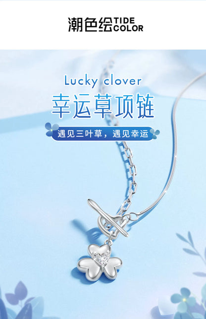 Lucky Clover 925 Sterling Silver Necklace