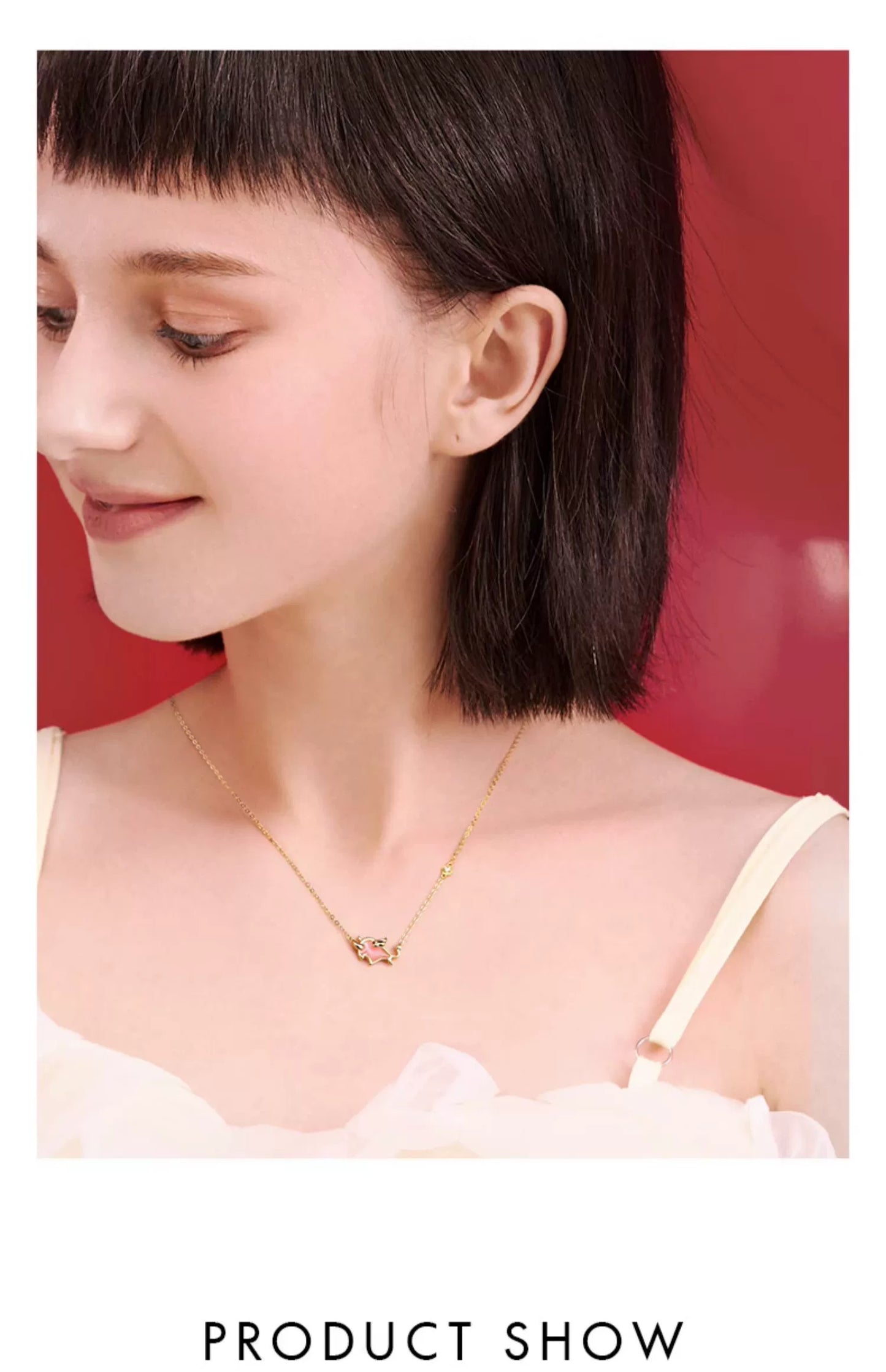 Lucky Red Ox 925 Sterling Silver Thermochromic Necklace