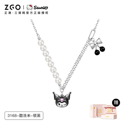 Kuromi Cherry 925 Sterling Silver Pearl Necklace