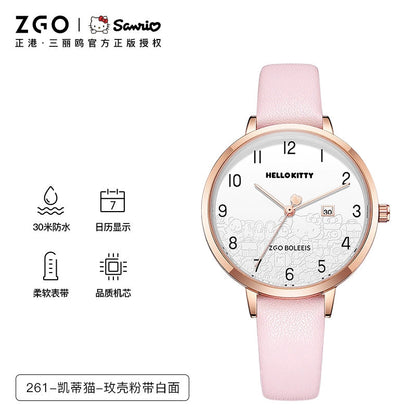 Hello Kitty Pink Woman's Quartz Watch 30M Waterproof