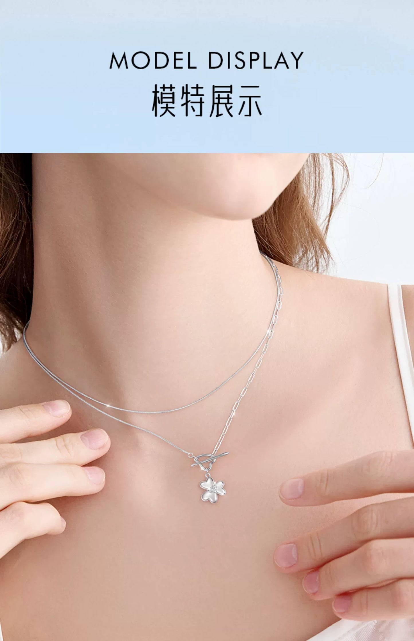 Lucky Clover 925 Sterling Silver Necklace