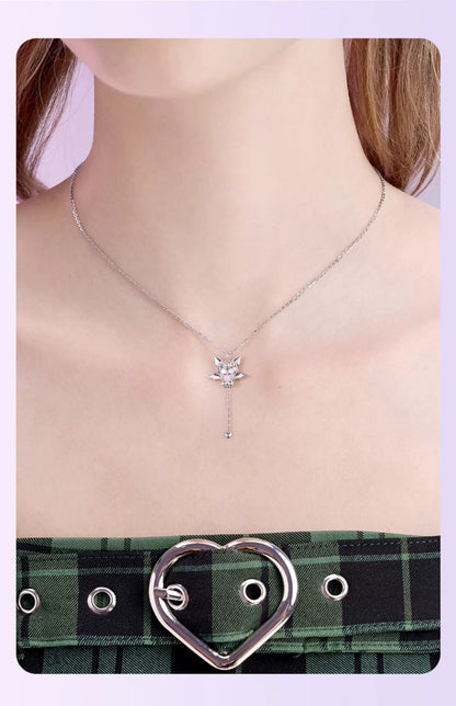 Kuromi Cupid's Heart 925 Sterling Silver Necklace