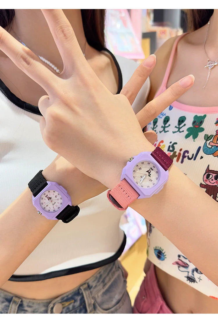 Kuromi Purple Stainless Steel Quartz Watch 30M Waterproof