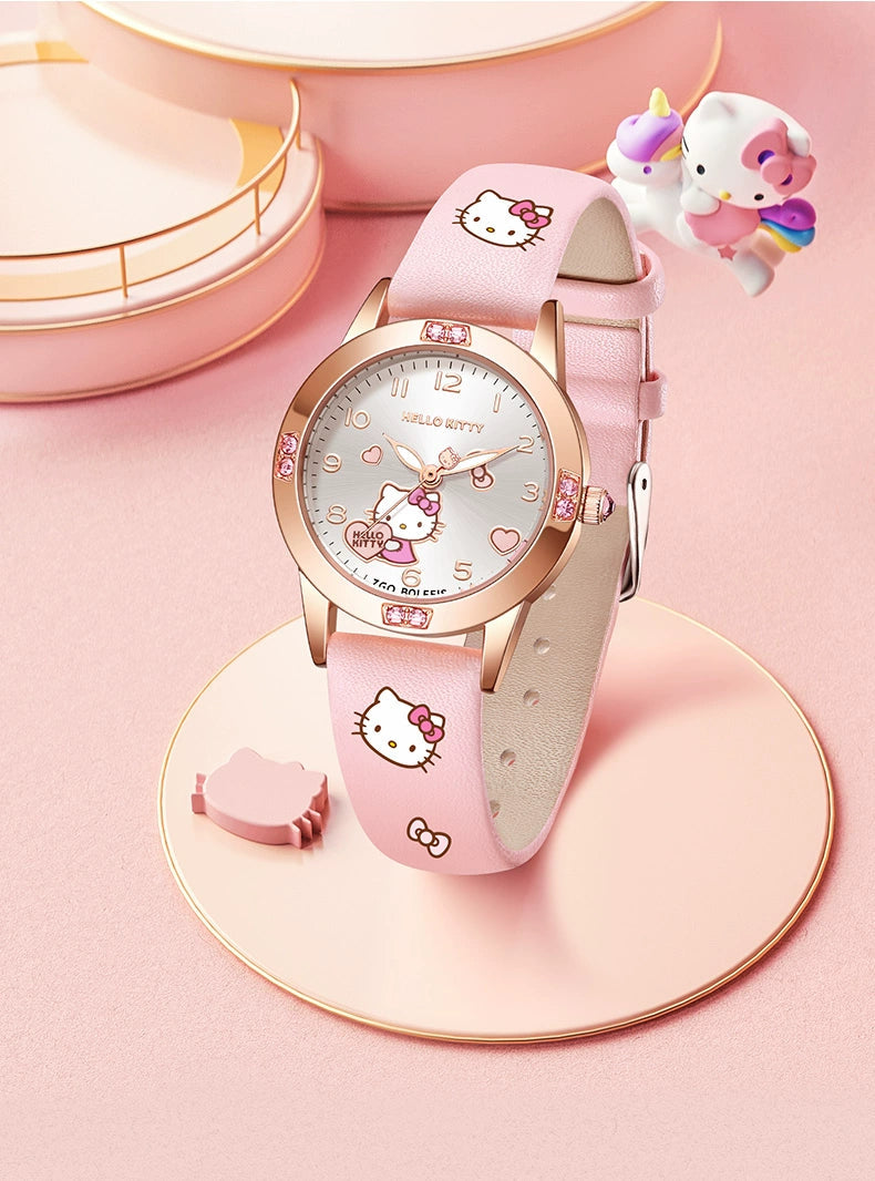 Hello Kitty/Cinnamoroll Crystal Quartz Watch Stainless Steel 30M Waterproof Glow in the Dark