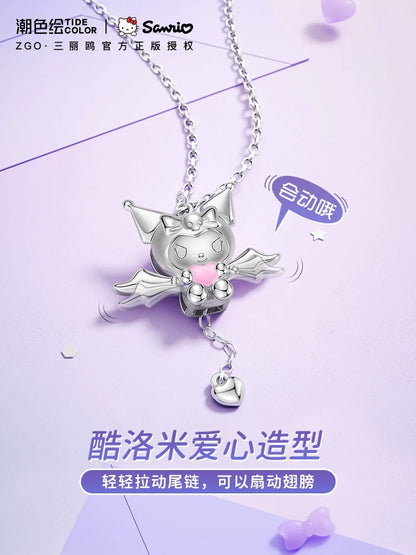 Kuromi Cupid's Heart 925 Sterling Silver Necklace