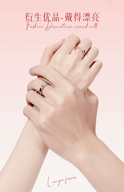 Kissing Faces 925 Sterling Silver Couples' Rings