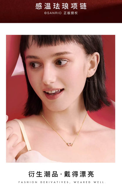 Lucky Red Ox 925 Sterling Silver Thermochromic Necklace