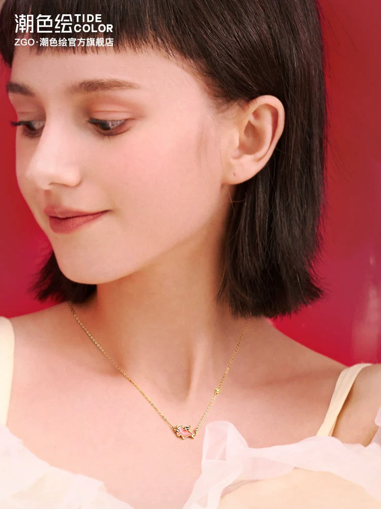 Lucky Red Ox 925 Sterling Silver Thermochromic Necklace